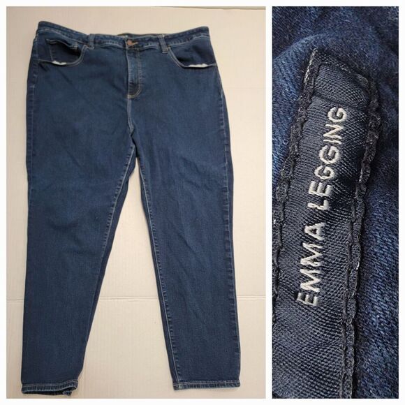 Lucky Brand Jeans Womens Plus 24W Emma Leggings Dark Was Stretch High Rise - Picture 1 of 12
